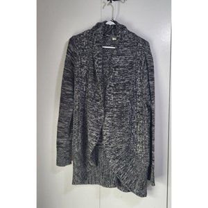 JohnPaulRichard Open Front Cardigan Sweater Black White SZ XL